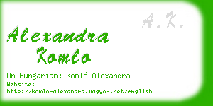 alexandra komlo business card