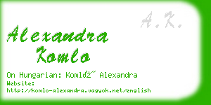 alexandra komlo business card